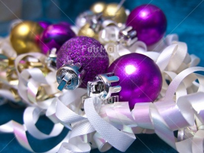 Fair Trade Photo Christmas, Christmas ball, Colour image, Colourful, Focus on foreground, Horizontal, Peru, Purple, South America, Tabletop