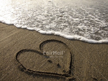 Fair Trade Photo Beach, Colour image, Day, Heart, Horizontal, Love, Marriage, Outdoor, Peru, Sand, South America, Valentines day