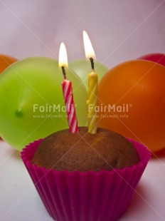 Fair Trade Photo Balloon, Birthday, Cake, Candle, Colour image, Indoor, Party, Peru, South America, Tabletop, Vertical