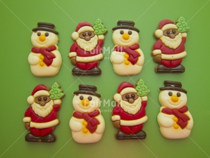 Fair Trade Photo Chocolate, Christmas, Colour image, Green, Horizontal, Indoor, Peru, Red, Santaclaus, Snowman, South America, Tabletop