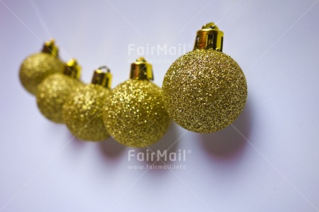 Fair Trade Photo Christmas, Christmas ball, Colour image, Gold, Horizontal, Indoor, Peru, South America, Studio, White