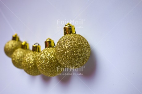 Fair Trade Photo Christmas, Christmas ball, Colour image, Gold, Horizontal, Indoor, Peru, South America, Studio, White
