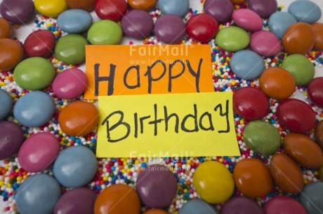 Fair Trade Photo Birthday, Closeup, Colour image, Horizontal, Indoor, Letter, Peru, South America, Studio, Sweets