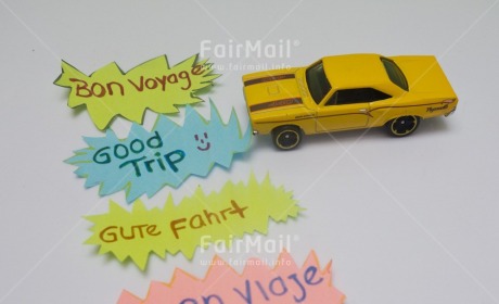 Fair Trade Photo Car, Colour image, Good trip, Horizontal, Letter, Peru, South America, Studio, Transport