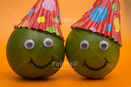 Fair Trade Photo Birthday, Closeup, Colour image, Food and alimentation, Friendship, Fruits, Funny, Green, Horizontal, Invitation, Lemon, Love, Party, Peru, Red, Smile, South America, Studio, Together