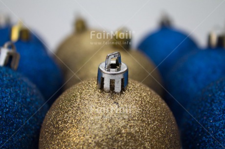 Fair Trade Photo Blue, Christmas, Christmas ball, Closeup, Colour image, Gold, Horizontal, Peru, South America