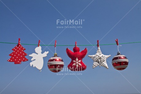 Fair Trade Photo Angel, Blue, Christmas, Christmas ball, Colour image, Day, Decoration, Horizontal, Outdoor, Peru, Red, Sky, South America, Star, Tree, White