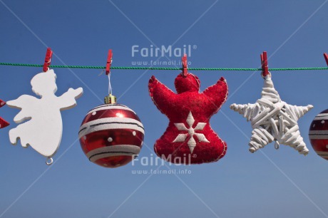 Fair Trade Photo Angel, Blue, Christmas, Christmas ball, Colour image, Day, Decoration, Horizontal, Outdoor, Peru, Red, Sky, South America, Star, Tree, White