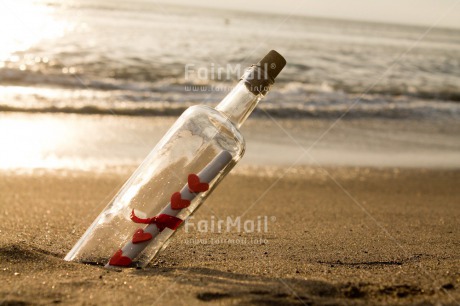 Fair Trade Photo Beach, Bottle, Closeup, Day, Horizontal, Love, Outdoor, Peru, Sand, Sea, South America, Summer, Valentines day