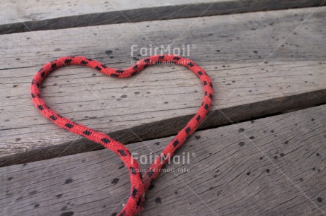 Fair Trade Photo Closeup, Colour image, Heart, Horizontal, Love, Peru, Red, Rope, South America, Valentines day, Wood