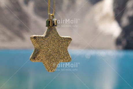 Fair Trade Photo Blue, Christmas, Colour image, Day, Gold, Horizontal, Outdoor, Peru, Seasons, Snow, South America, Star, Water, White, Winter