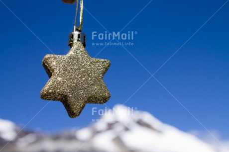 Fair Trade Photo Blue, Christmas, Colour image, Day, Gold, Horizontal, Outdoor, Peru, Seasons, Snow, South America, Star, White, Winter