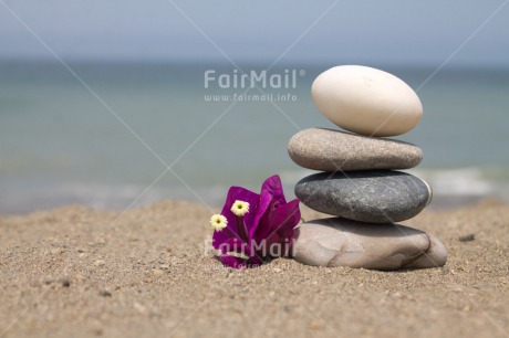 Fair Trade Photo Balance, Beach, Colour image, Condolence-Sympathy, Flower, Horizontal, Peru, Sea, South America, Stone, Summer, Thinking of you, Wellness