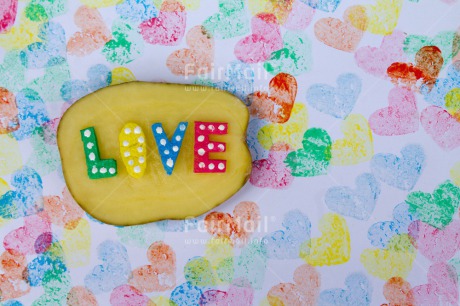 Fair Trade Photo Closeup, Colour image, Food and alimentation, Horizontal, Letter, Love, Marriage, Peru, Potatoe, Shooting style, South America, Studio, Valentines day, Wedding