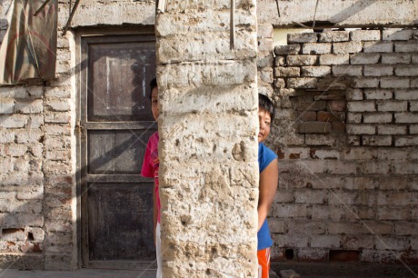 Fair Trade Photo Activity, Colour image, Day, Friendship, Horizontal, House, Latin, Outdoor, People, Peru, Playing, South America, Two boys