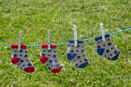 Fair Trade Photo Birth, Colour image, Horizontal, New baby, Peru, Sock, South America, Washingline