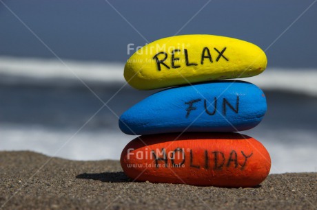 Fair Trade Photo Beach, Colour image, Fun, Holiday, Horizontal, Letter, Relax, Stone, Travel