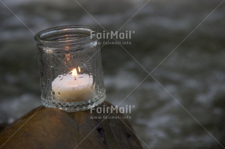Fair Trade Photo Candle, Colour image, Condolence-Sympathy, Flame, Horizontal, River, Water, White