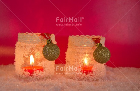 Fair Trade Photo Candle, Christmas, Christmas ball, Colour image, Horizontal, Peru, Snow, South America