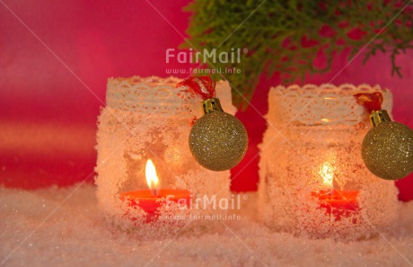 Fair Trade Photo Candle, Christmas, Christmas ball, Colour image, Horizontal, Peru, Snow, South America