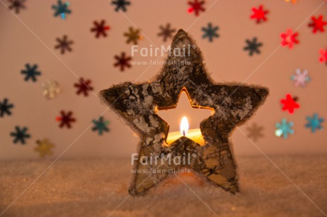 Fair Trade Photo Candle, Christmas, Colour image, Flame, Horizontal, Star
