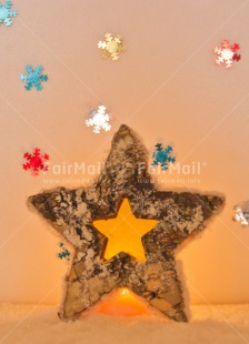 Fair Trade Photo Candle, Christmas, Colour image, Flame, Peru, South America, Star, Vertical