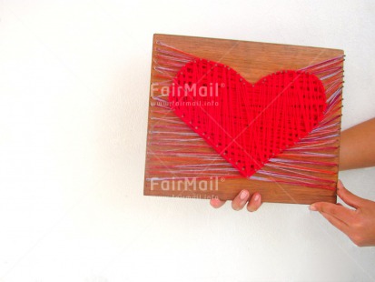 Fair Trade Photo Colour image, Crafts, Fathers day, Hands, Heart, Holding, Horizontal, Love, Mothers day, Peru, Red, South America, Valentines day, Wood, Wool