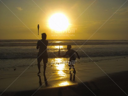 Fair Trade Photo 10-15 years, Activity, Beach, Children, Colour image, Evening, Holiday, Horizontal, Ocean, People, Peru, Playing, Sand, Sea, Seasons, South America, Summer, Sunset, Water