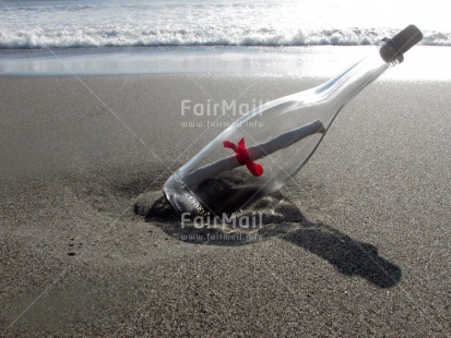 Fair Trade Photo Beach, Bottle, Evening, Friendship, Horizontal, Love, Outdoor, Peru, Sand, Sea, South America