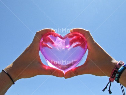 Fair Trade Photo Blue, Closeup, Hand, Heart, Horizontal, Love, Mothers day, Peru, Pink, Sky, South America, Summer, Valentines day