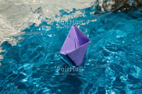 Fair Trade Photo Blue, Boat, Colour image, Good trip, Horizontal, Peru, Purple, River, South America, Water