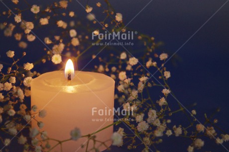 Fair Trade Photo Blue, Candle, Christmas, Closeup, Colour image, Condolence-Sympathy, Flame, Flower, Horizontal, Peru, Shooting style, South America, White