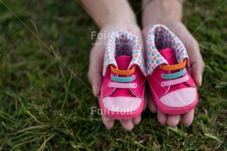 Fair Trade Photo Birth, Closeup, Colour image, Girl, Horizontal, New baby, People, Peru, Pink, Shoe, Shooting style, South America