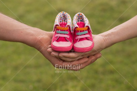 Fair Trade Photo Birth, Closeup, Colour image, Girl, Horizontal, New baby, People, Peru, Pink, Shoe, Shooting style, South America