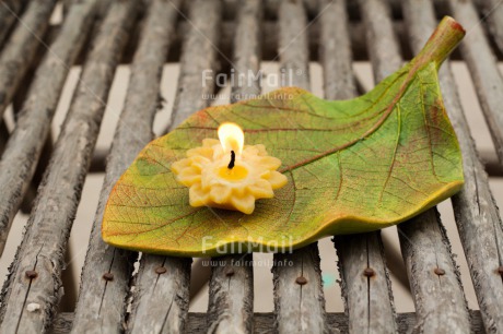 Fair Trade Photo Candle, Colour image, Condolence-Sympathy, Horizontal, Leaf, Peru, South America, Thinking of you