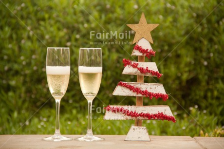 Fair Trade Photo Champagne, Christmas, Colour image, Horizontal, Peru, South America, Star, Tree