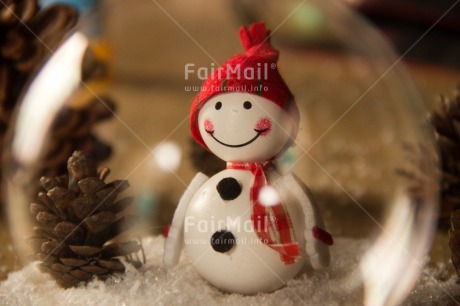 Fair Trade Photo Christmas, Colour image, Horizontal, Peru, Pine, Smile, Snow, Snowman, South America