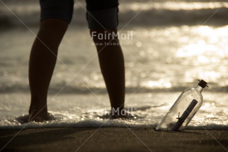 Fair Trade Photo Beach, Bottle, Colour image, Horizontal, Love, Miss you, Peru, Sea, Shooting style, Silhouette, South America, Valentines day, Water