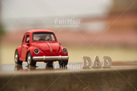 Fair Trade Photo Car, Colour image, Father, Fathers day, Horizontal, Letters, Outdoor, Peru, Red, Road, South America, Street, Text, Transport, Travel