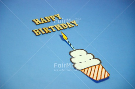 Fair Trade Photo Birthday, Blue, Cake, Candle, Colour image, Cupcake, Horizontal, Peru, South America, Text