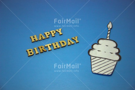 Fair Trade Photo Birthday, Blue, Cake, Candle, Colour image, Cupcake, Horizontal, Peru, South America, Text