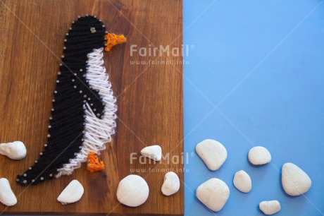 Fair Trade Photo Animals, Blue, Christmas, Coastal, Colour image, Crafts, Horizontal, Penguin, Peru, Seasons, Snow, South America, Stone, Winter, Wood, Wool