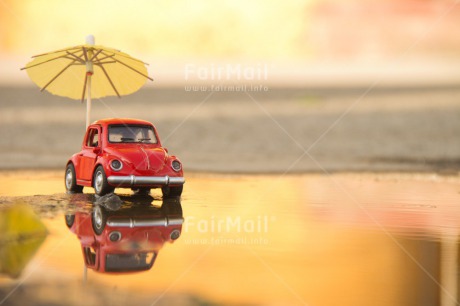 Fair Trade Photo Car, Colour image, Holiday, Horizontal, Outdoor, Peru, Rain, Red, Seasons, South America, Summer, Transport, Umbrella, Water