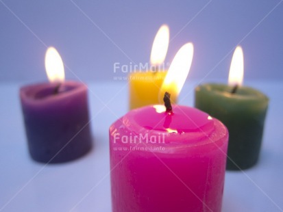 Fair Trade Photo Candle, Christmas, Colour image, Flame, Focus on foreground, Horizontal, Indoor, Multi-coloured, Peru, South America, Tabletop