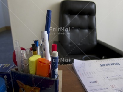 Fair Trade Photo Chair, Colour image, Day, Horizontal, Indoor, New Job, Office, Pencil, Peru, South America, Work