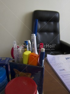 Fair Trade Photo Chair, Colour image, Day, Indoor, New Job, Office, Pencil, Peru, South America, Vertical