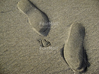 Fair Trade Photo Artistique, Beach, Colour image, Day, Friendship, Heart, Love, Outdoor, Peru, Sand, Seasons, Shoe, South America, Summer, Thinking of you, Valentines day, Vertical, Warmth