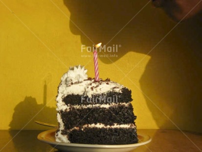 Fair Trade Photo Artistique, Birthday, Cake, Candle, Chocolate, Colour image, Flame, Food and alimentation, Horizontal, One boy, Party, People, Peru, Shadow, South America