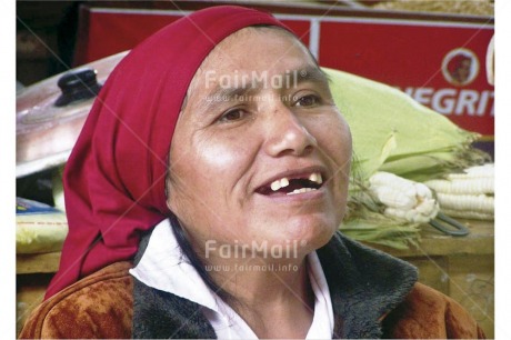 Fair Trade Photo Activity, Colour image, Day, Horizontal, Indoor, Looking away, Market, One woman, People, Peru, Portrait headshot, Smiling, South America