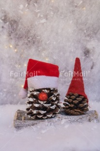 Fair Trade Photo Christmas, Christmas decoration, Christmas hat, Colour, Object, People, Pine cone, Red, Santaclaus, Snow, White